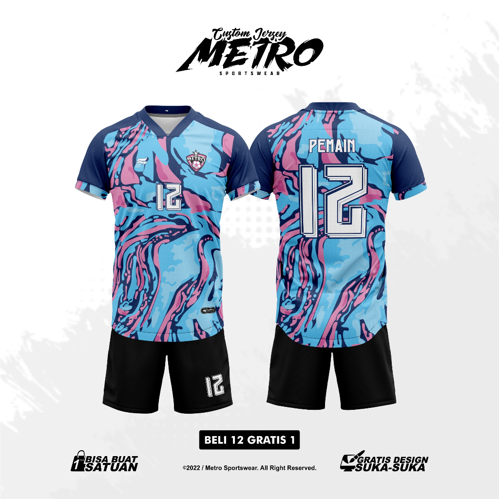 Jersy Futsal/ Bola Free Design Full Printing