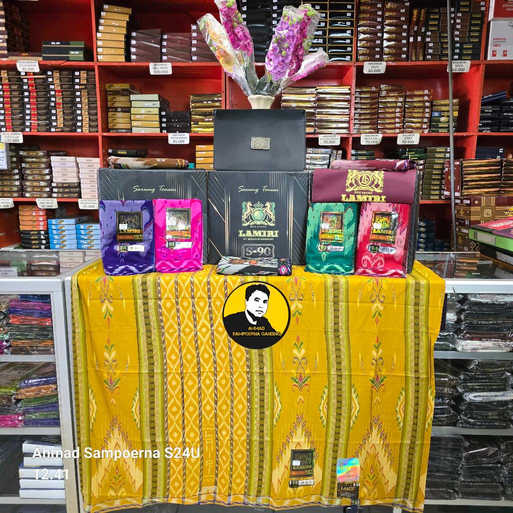 Sarung lamiri S90 MGT full sutra motif mustamin gunung timbul benang 210