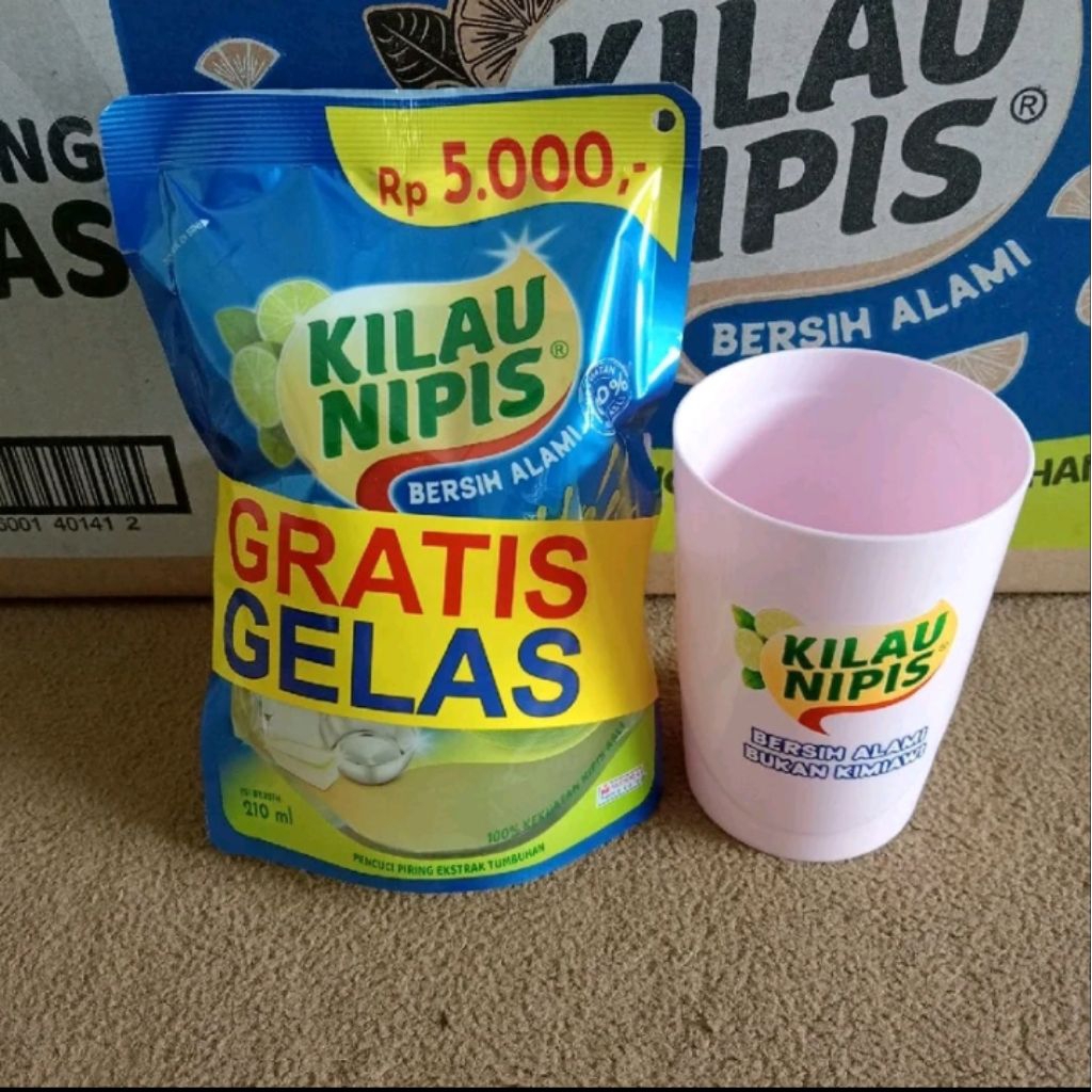 3 POCH FREE GELAS CANTIK KILAU NIPIS SABUN CUCI PILING ALAMI