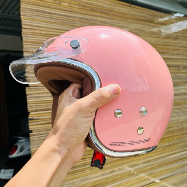 Helm Bogo Wanita Dewasa Hijab Bercepol Busa Coklat Premium