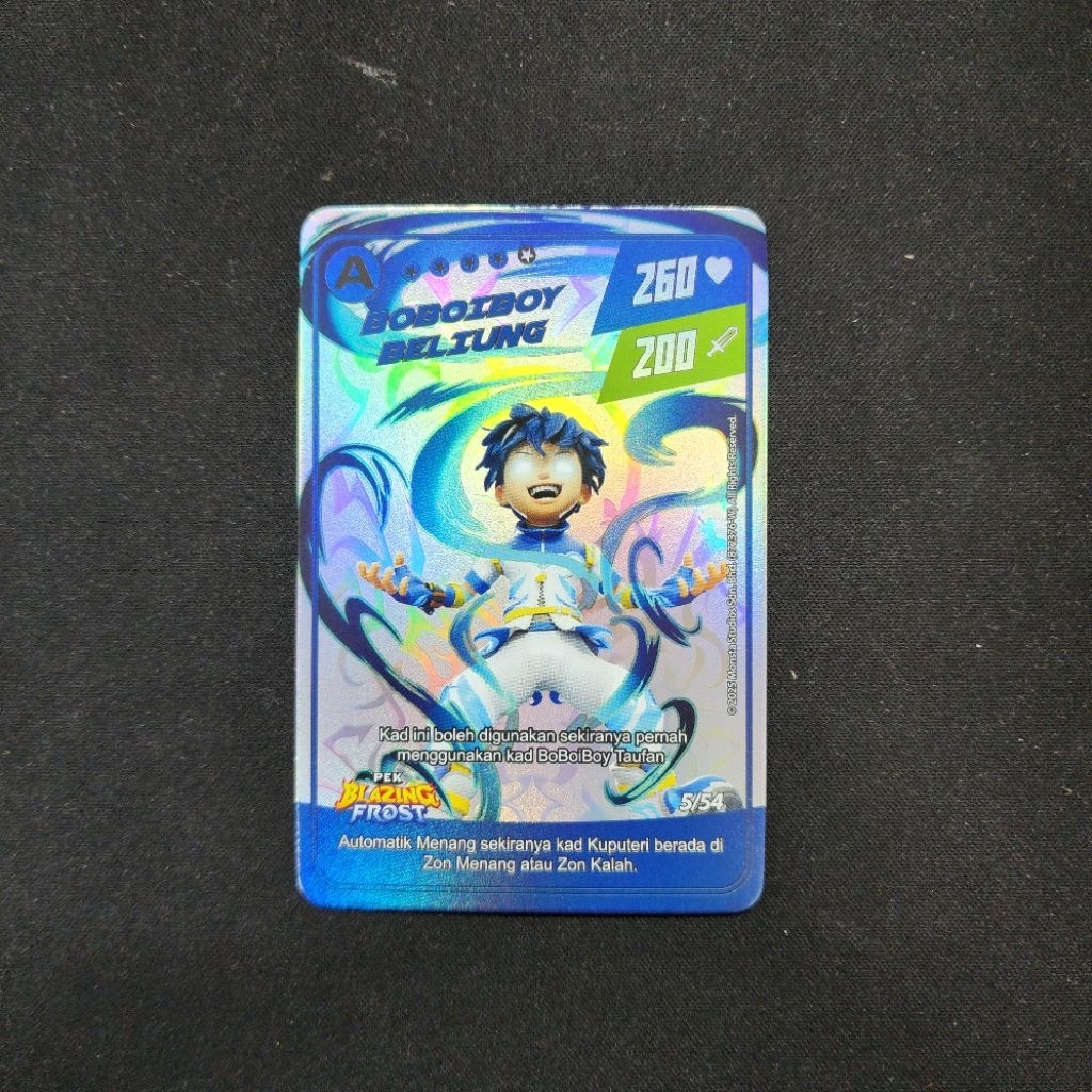 Kartu Boboiboy Monsta Galaxy Card Malaysia - Boboiboy Beliung 5/54 (A Rank Silver Card) Pek Blazing 