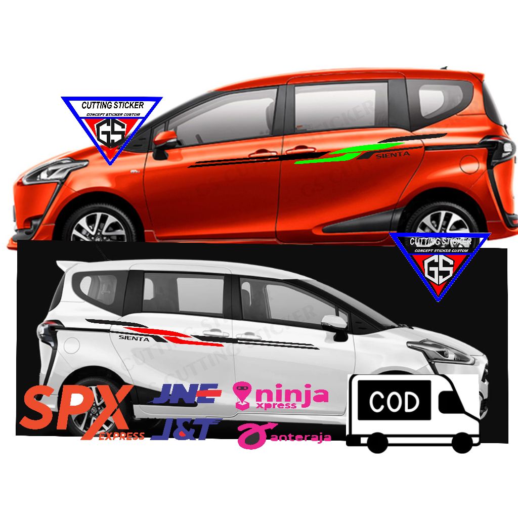 stiker list body mobil toyota sienta striping bodi toyota sienta stiker cutting sienta terbaru