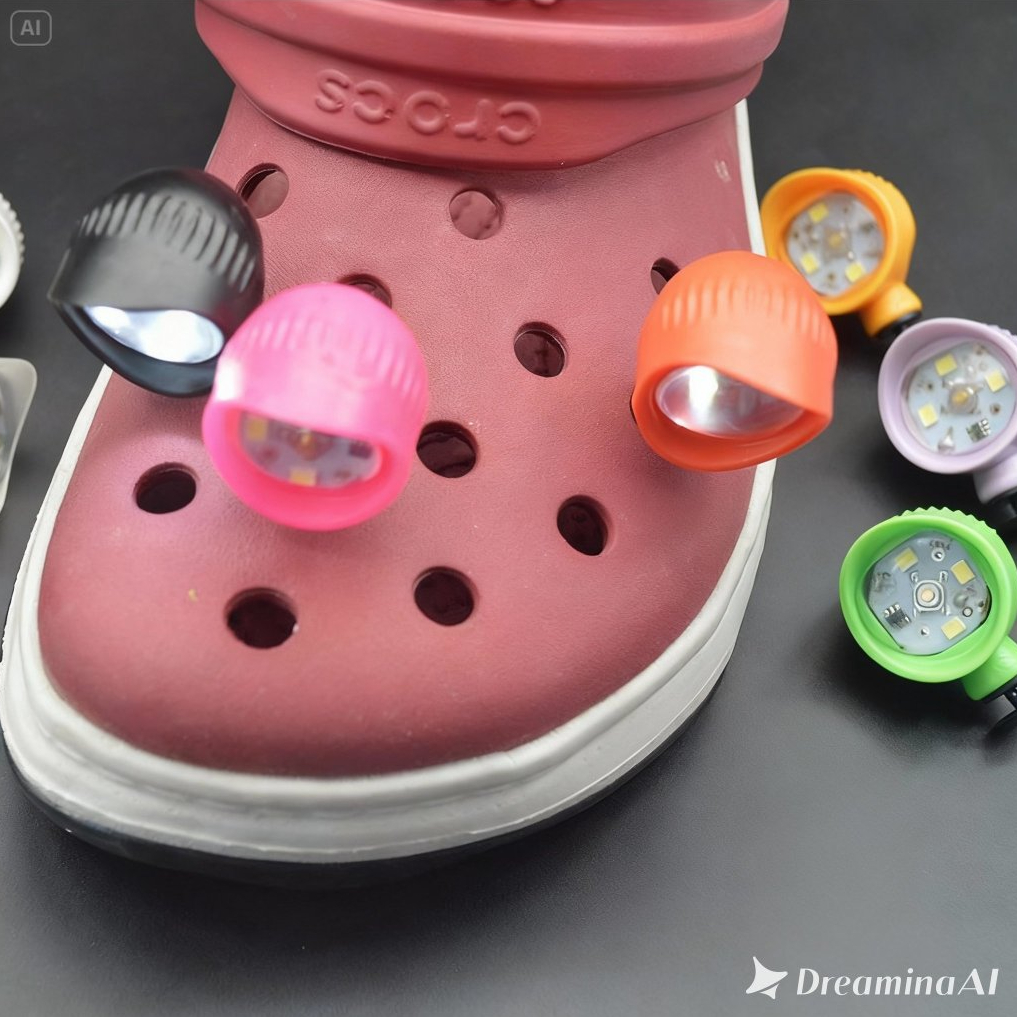 PremiumAccesories Shoes Charm Sendal Crocs Lampu Led Bisa nyala Tempelan Decoratif Sendal Crocs