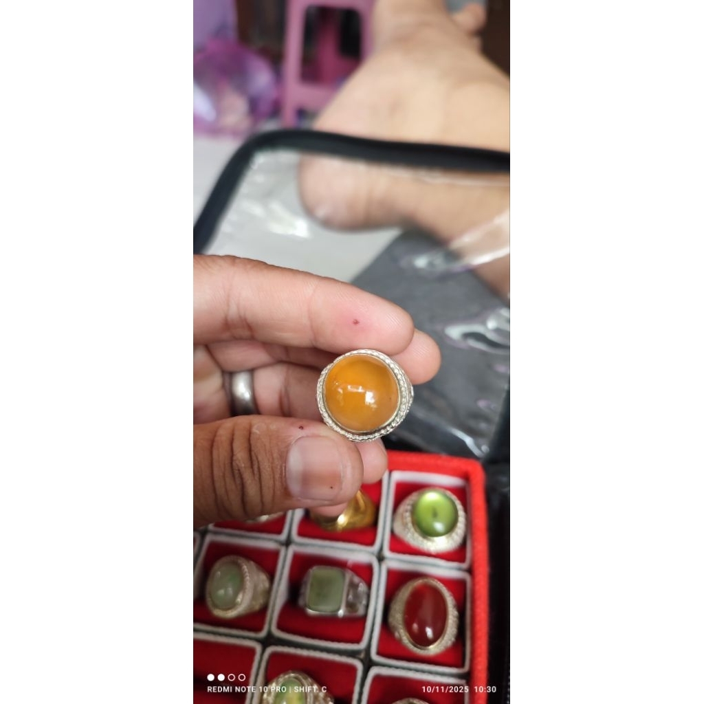 Giok aceh size kantor ring titanium