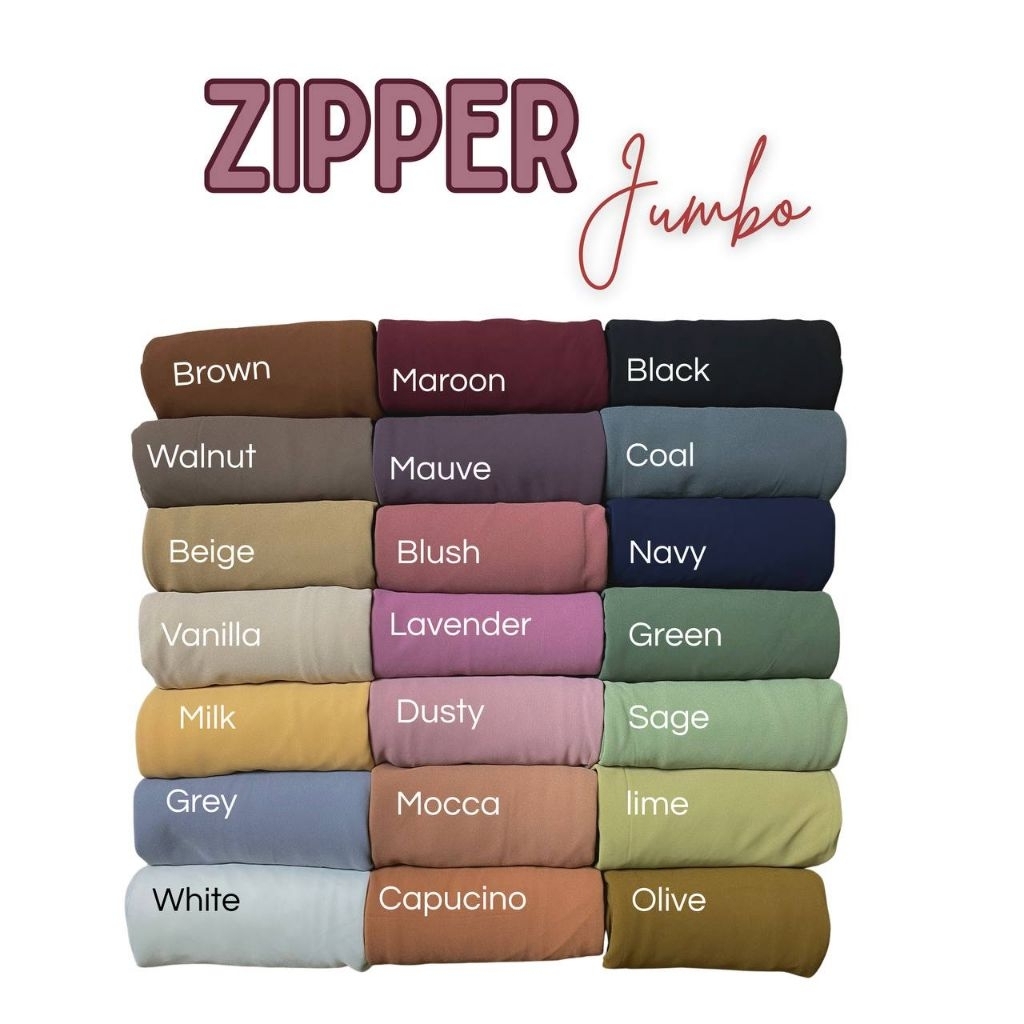 hijab instan zipper jumbo