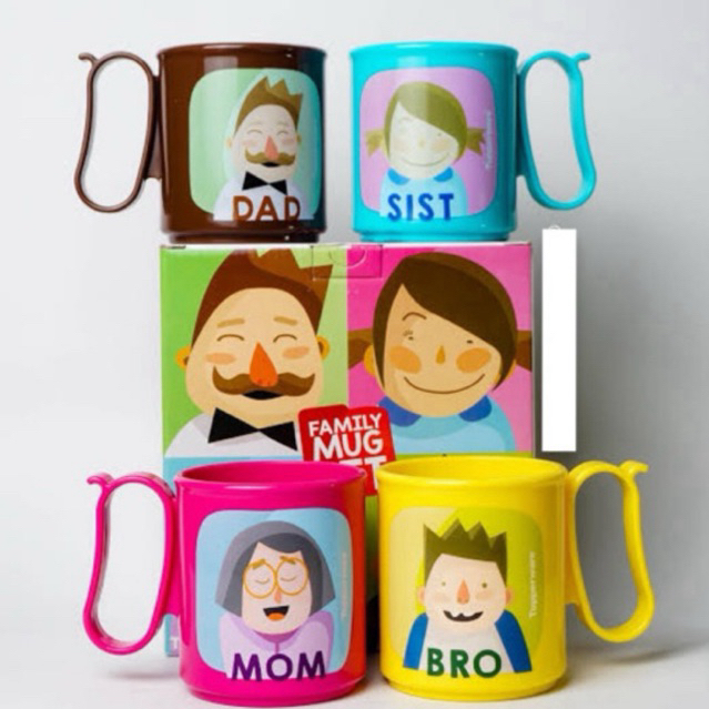 family mug set Tupperware ecer