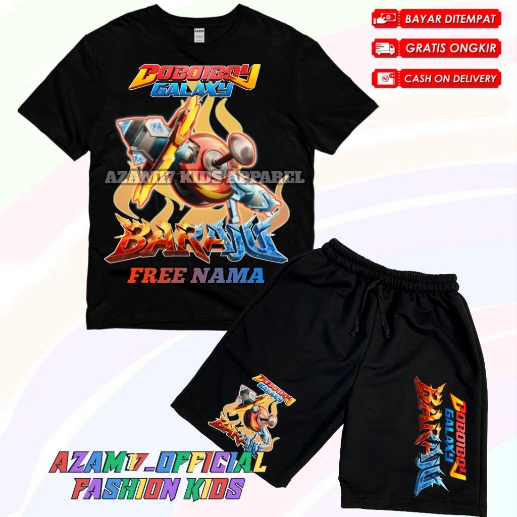 Setelan Kaos Celana Pendek Anak Boboiboy Baraju Terbaru Spinner Baraju Free Nama / Setelan Kaos Boar