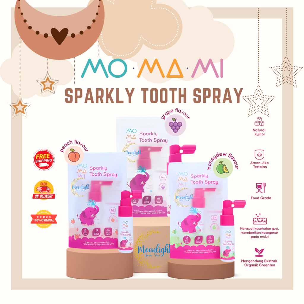 Momami Sparkly Tooth Spray 20ml - Semprotan Perawatan Gigi Anak