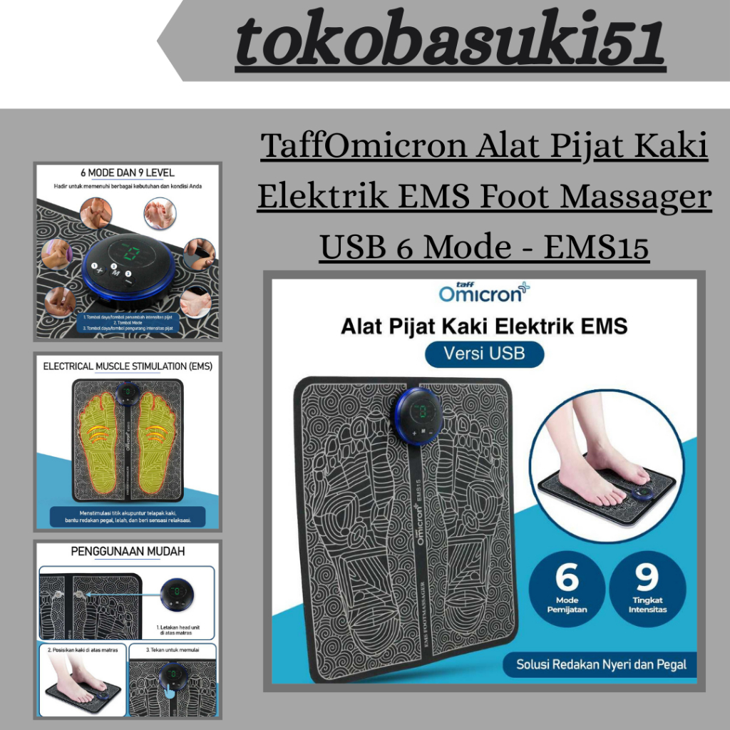 SIAP KIRIM  Pijat Kaki Elektrik EMS Foot Massager USB 6 Mode / Refleksi kaki / Akupuntur Kaki