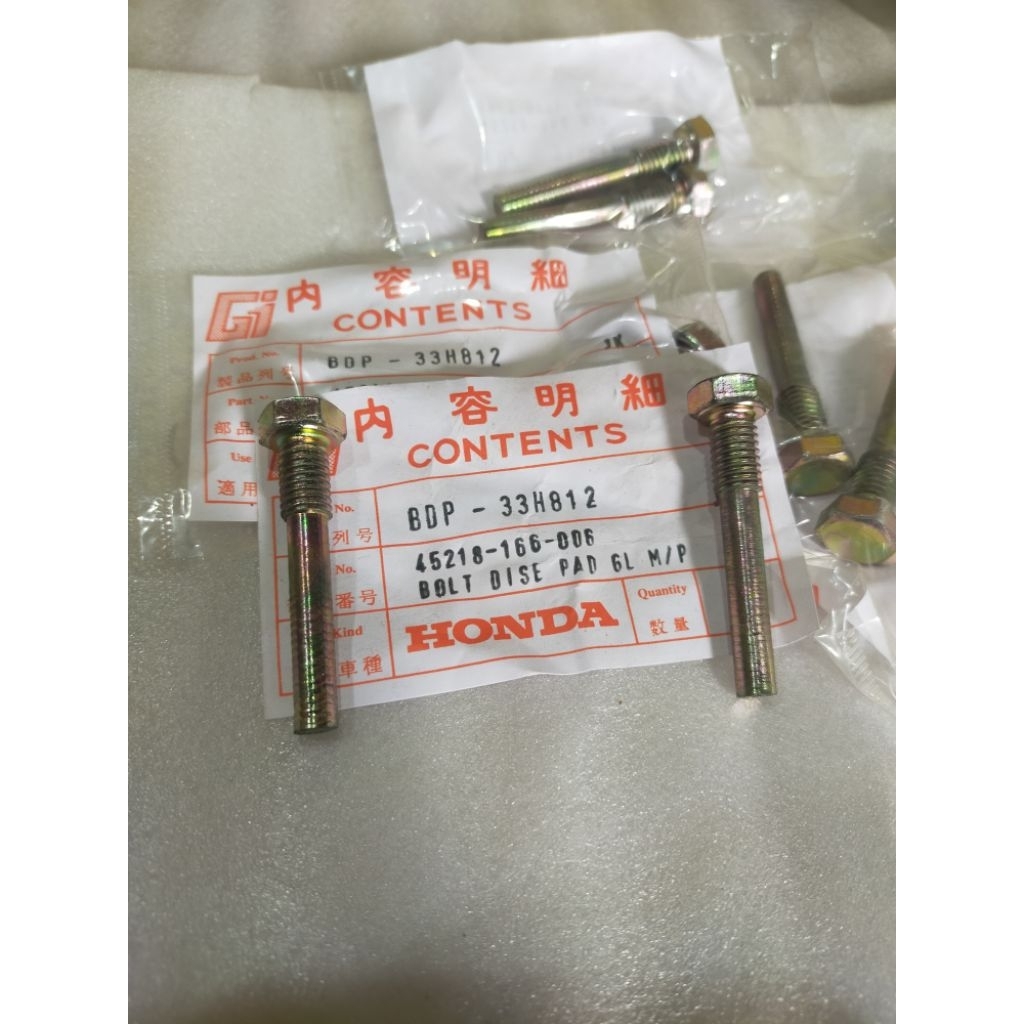 BOLT DISE PAD GL M P BAUT KALIPER CAKRAM KAMPAS REM DEPAN HONDA GLMAX GLPRO GL MAX GL PRO ori origin