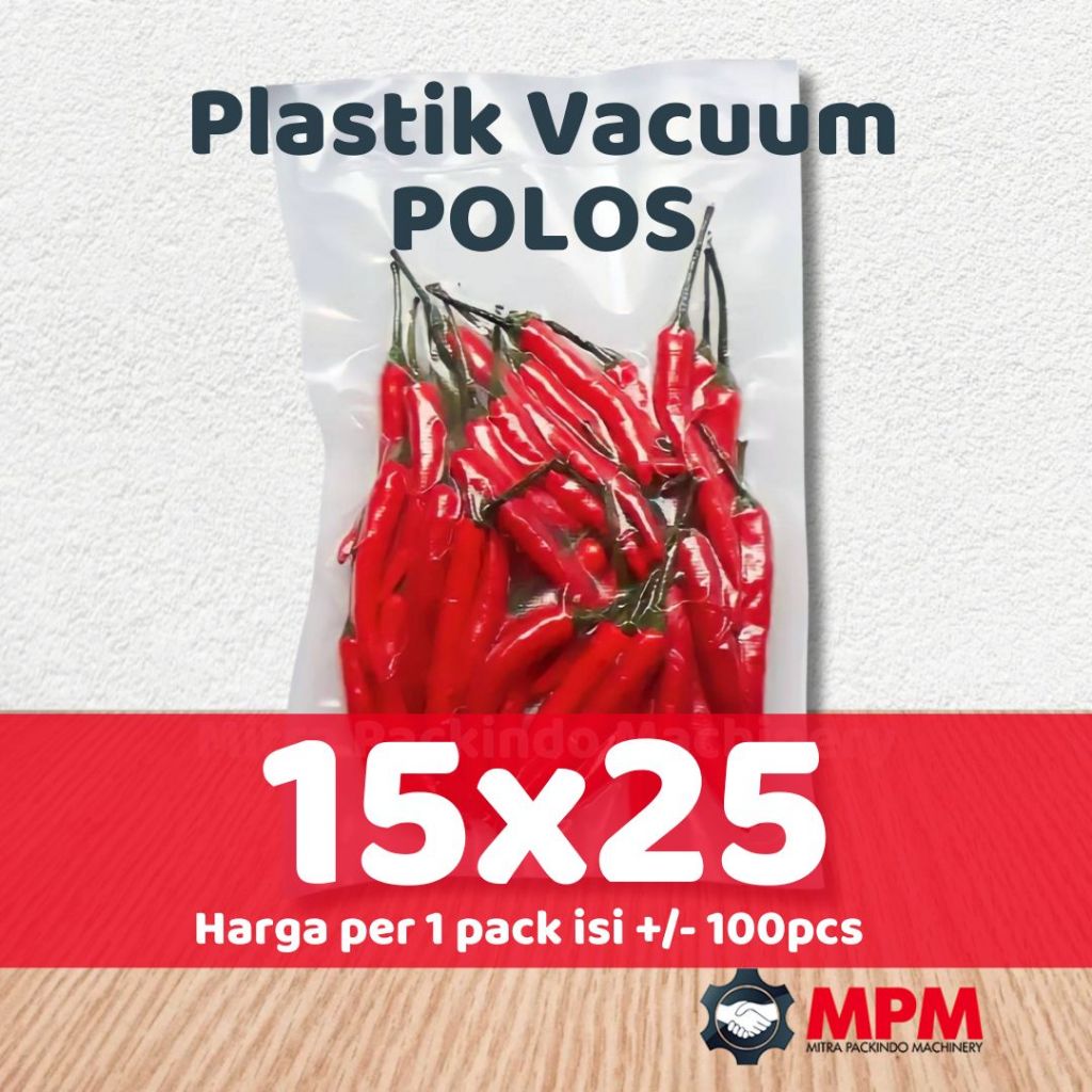 Plastik Vacuum POLOS 15x25 / Plastik Vacum Makanan 15 x 25 FROZEN FOOD