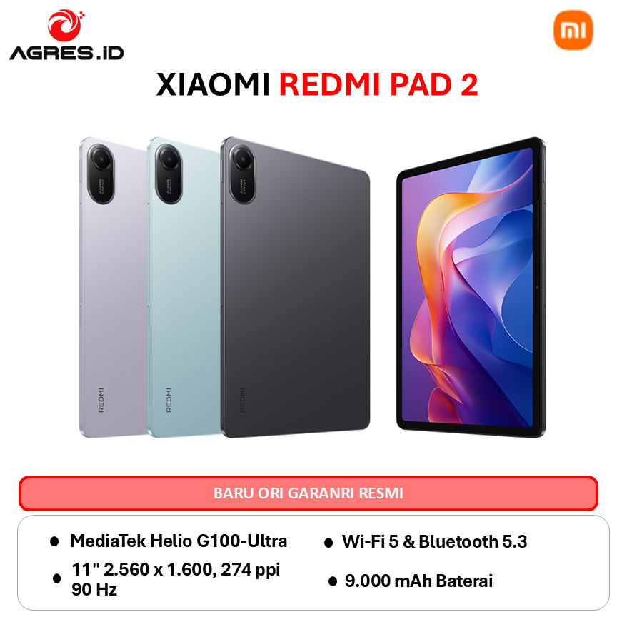 Xiaomi Redmi Pad 2 (4/128G) Baterai jumbo 9000mAh Helio G100-Ultra Dolby Atmos Speaker