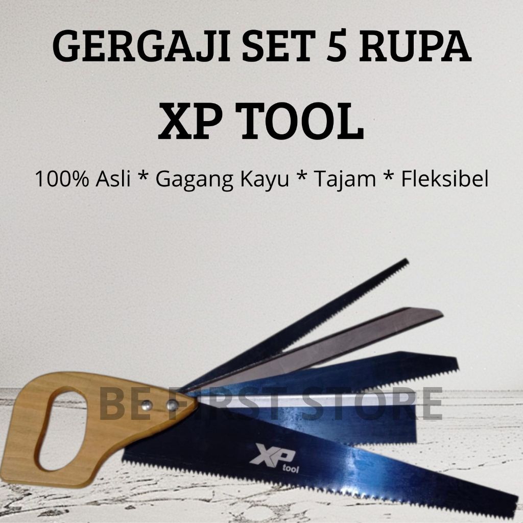 XP TOOL Gergaji Set 5 Rupa Gergaji Multifungsi Gagang Kayu