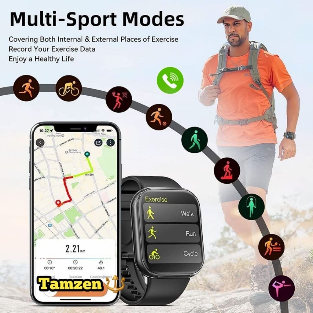 HOT PRODUCT [ TERMURAH ]Jam Tangan Hp Android notif WhatsApp camera music sport Smartwatch Custom
