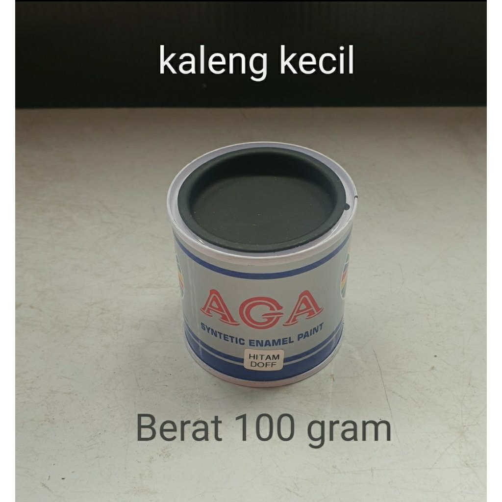 Cat kayu & besi aga warna hitam doff/dop berat 100 gram