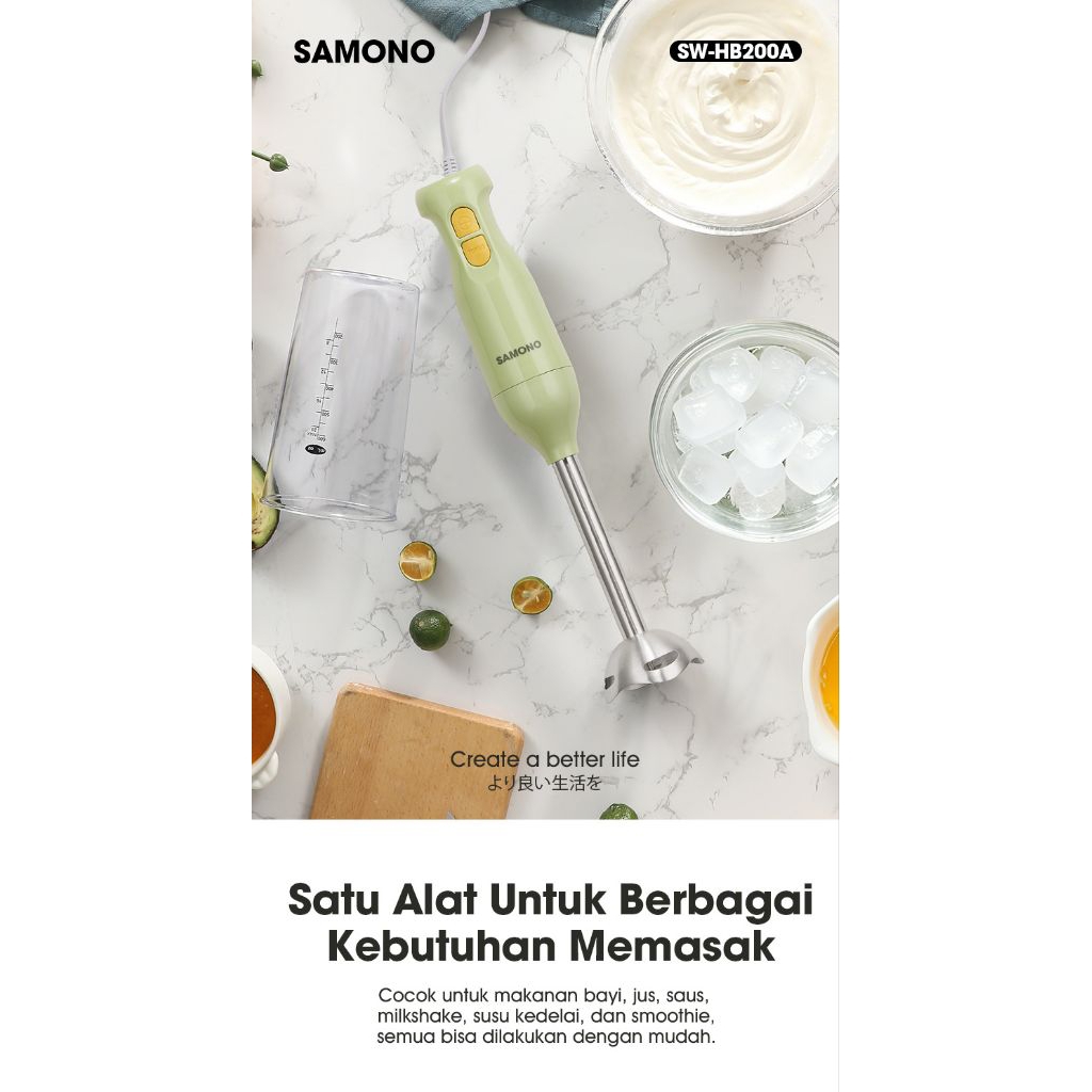 SAMONO Hand Blender Samono SW-HB200A Blender Tangan Elektrik