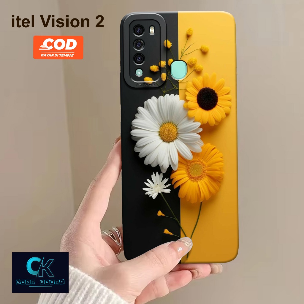 Case itel Vision 2 Terbaru - Fashion Case BUNGA - Case Karet - Casing Hp itel Vision 2 Terbaru - Sof