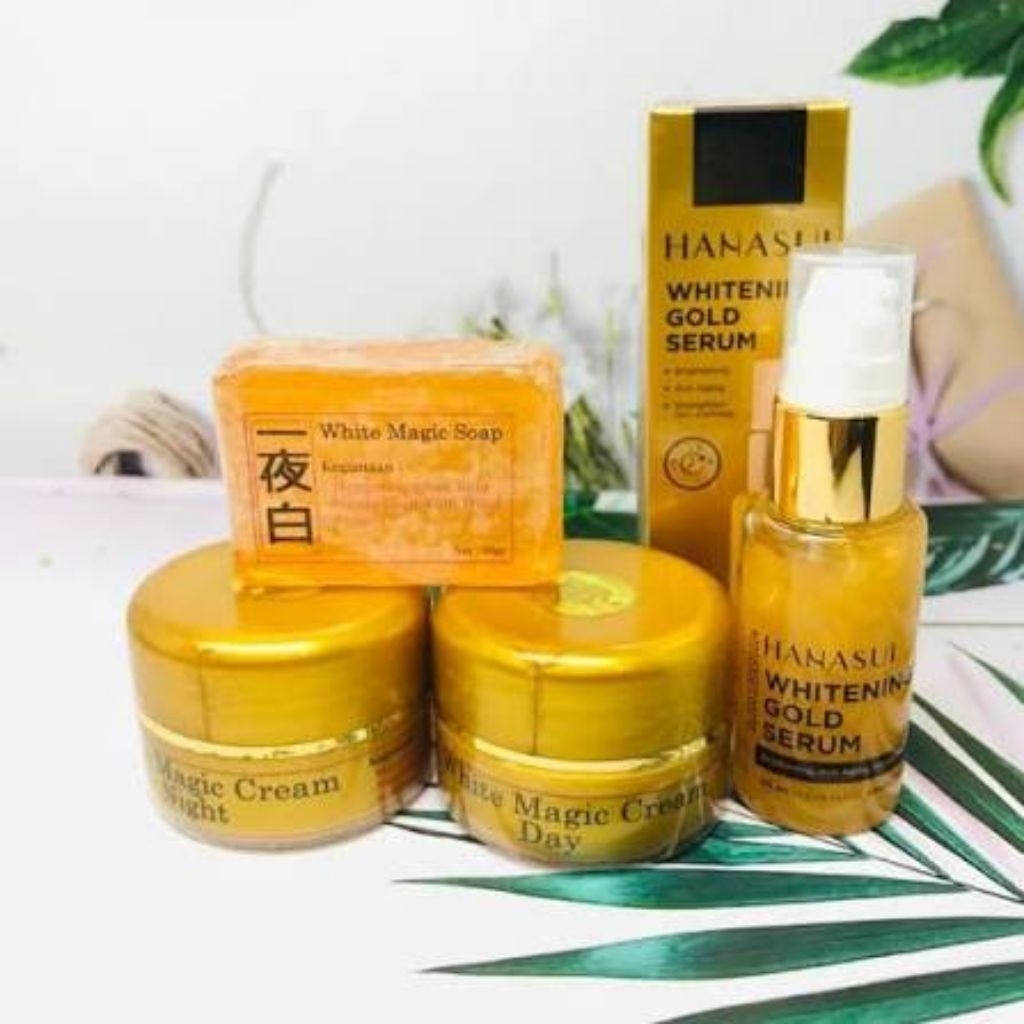 paket glowing hanasui 4 untuk flek hitam, kusam,  pencerah wajah original