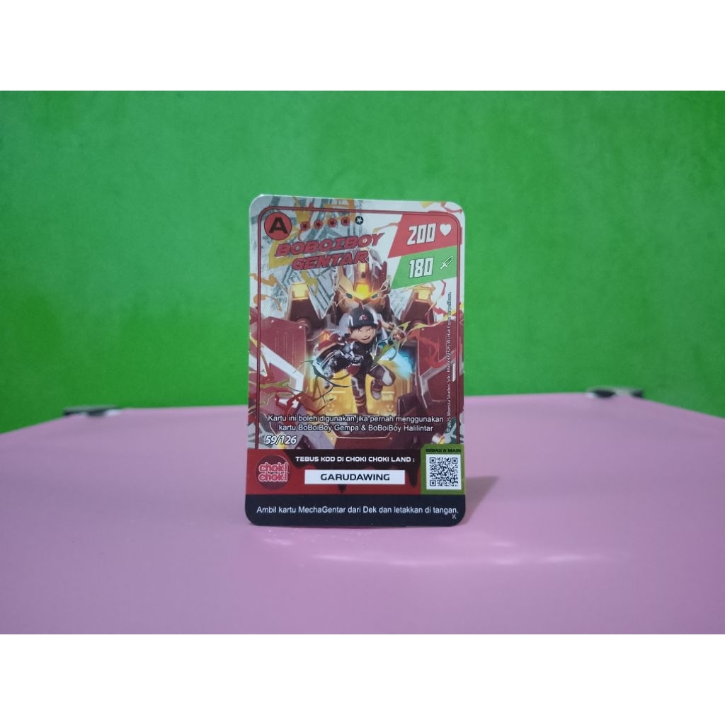 Kartu Monsta Galaxy Card CHOKI-CHOKI x BOBOIBOY - BOBOIBOY GENTAR - A Foil Hologram Murah Retro Vint