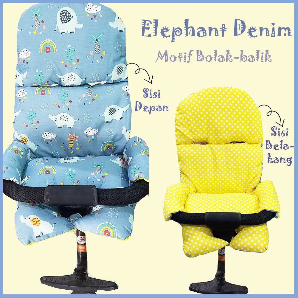ELEPHANT DENIM - STROLLER PAD untuk model roda 4/ 5 Alas stroller Exotic lw 120, pasific,ezzy,baobao