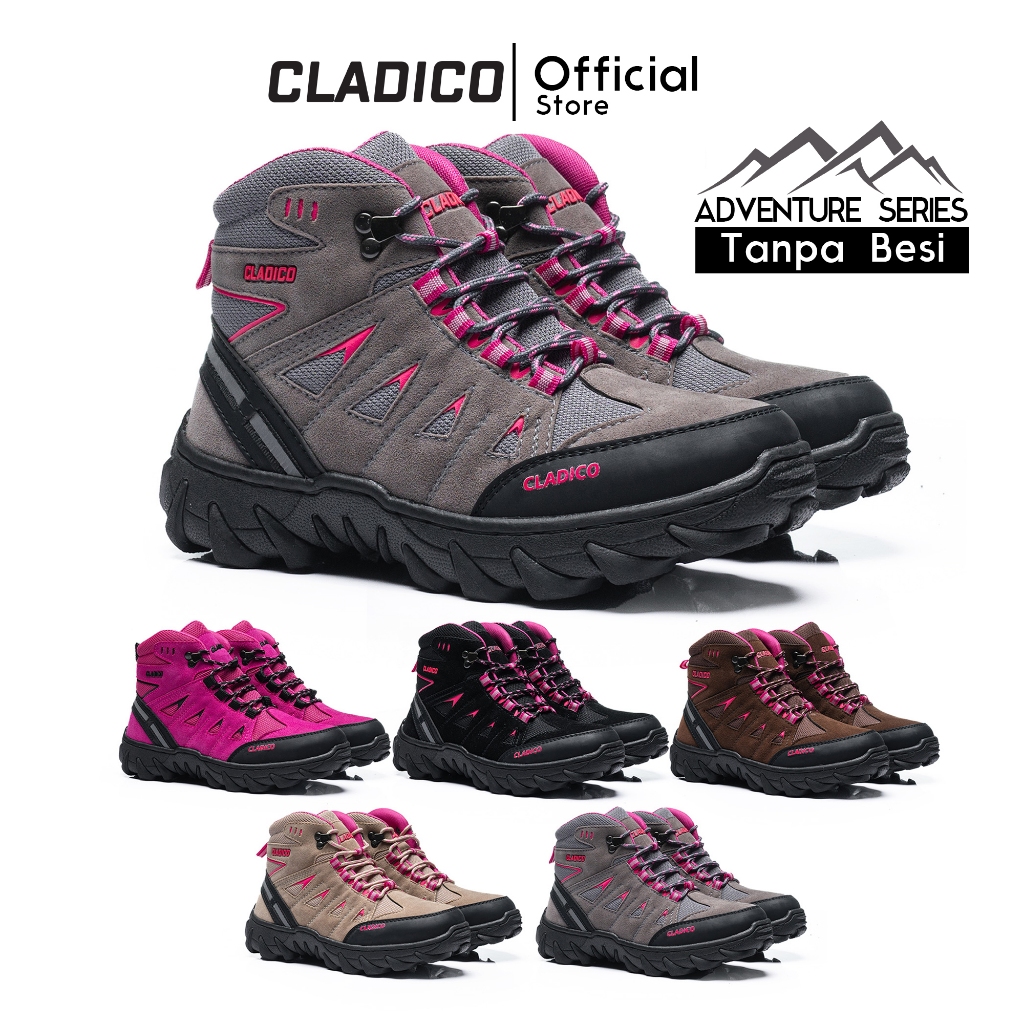 Cladico Sepatu Boots Hiking Gunung muncak Riding Cladico Griper High Pink