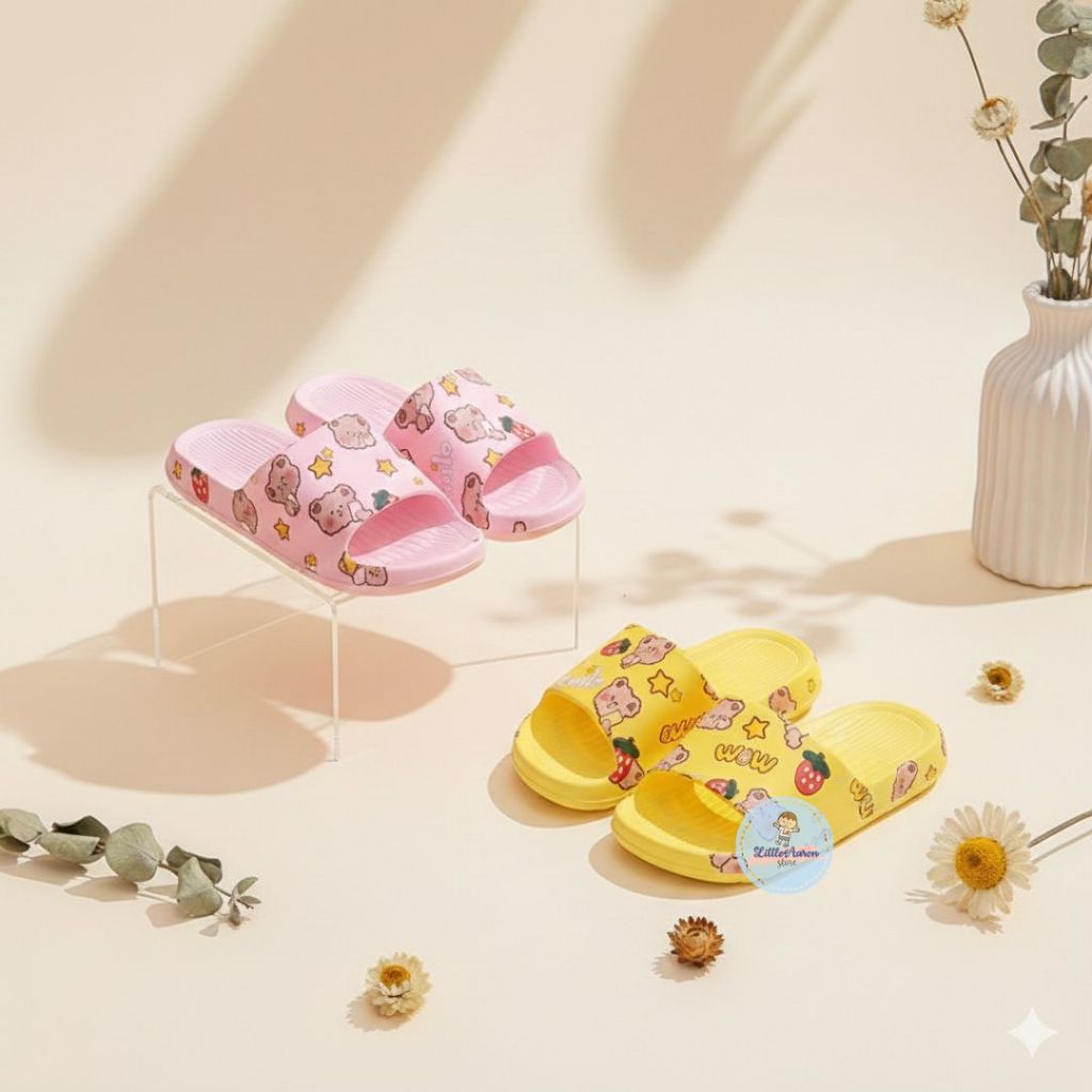 SALE 2.2 RAMADHAN LittleAaron TEDDY BEAR Sandal Anak Laki Laki Bahan Karet Model Lucu 1-7 Tahun Spor