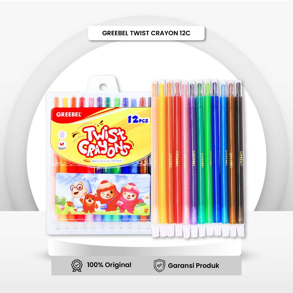 Greebel Crayon Putar Twist 12 Warna Twist Crayon Greebel