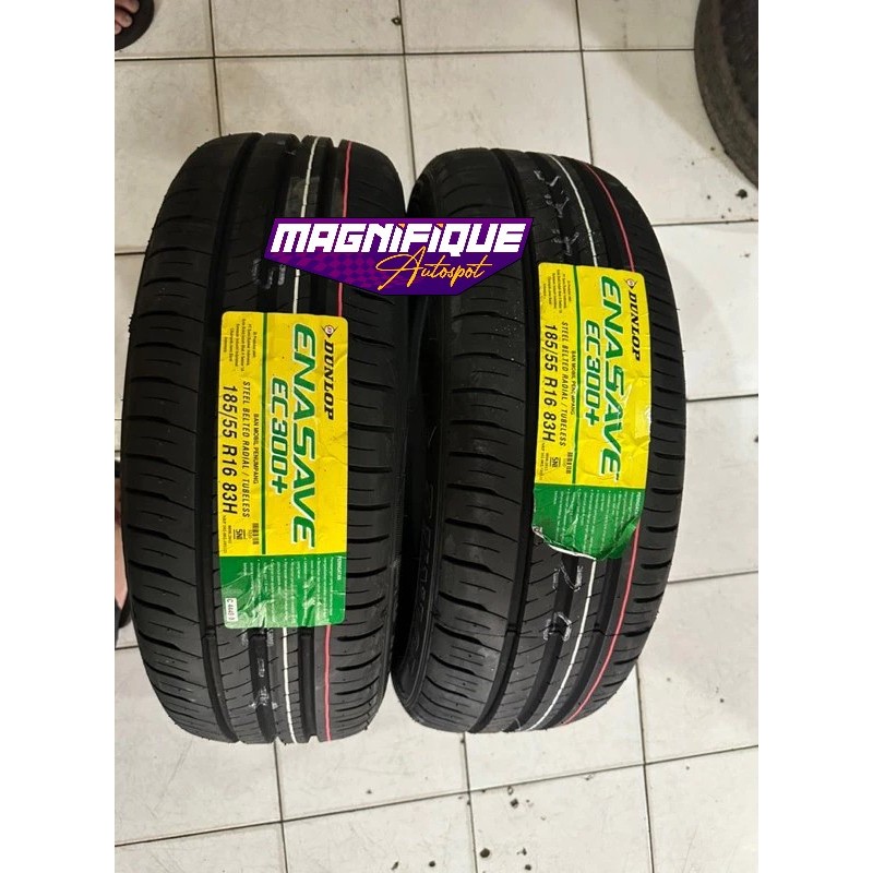 Ban Tubles Dunlop Enasave 185 55 Ring 16 cocok untuk mobil Jazz Yaris Vios Mazda dll