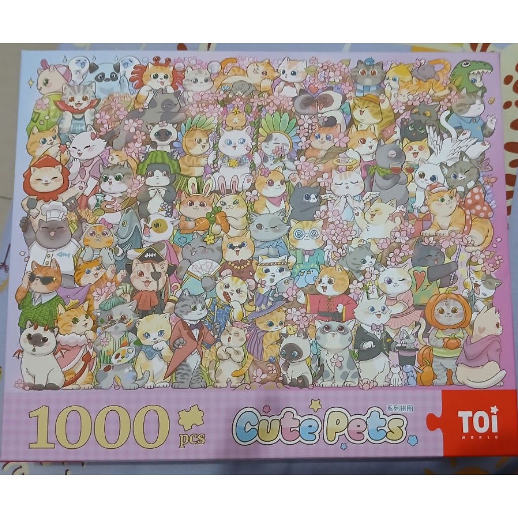 KKV OHSOME X TOI Tuyi [Cute Pet Series] PET PUZZLE SERIES CAT PHOTO 1000 PCS DIY Animation Illustrat