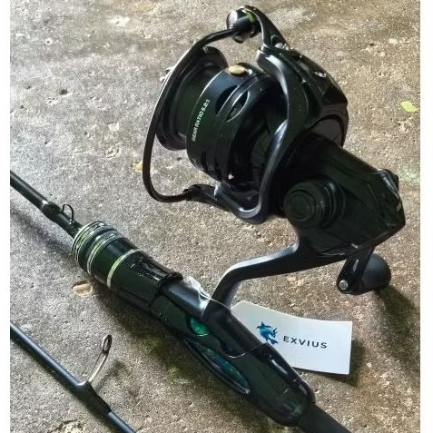 satu set reel exvius z-strike salwater power handle one way Joran zorro darco solid carbon 180cm