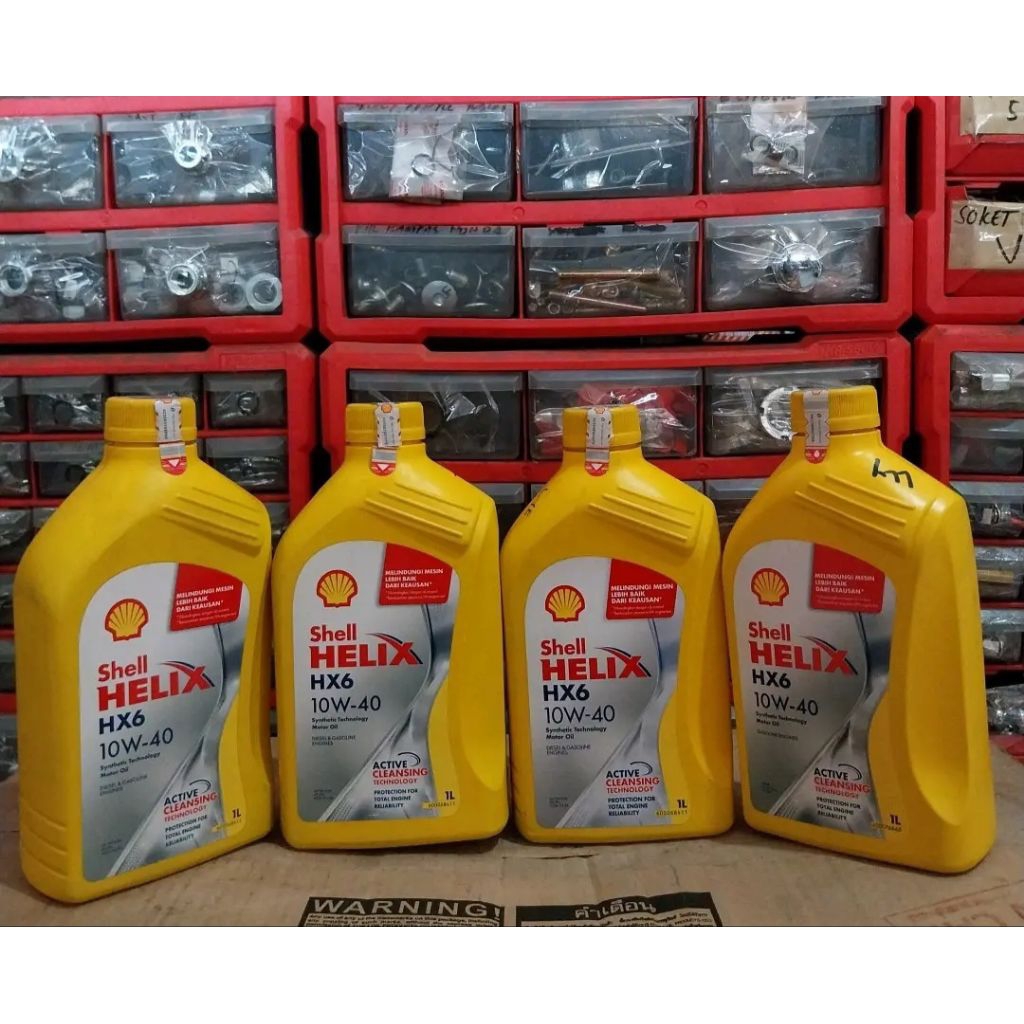 oli shell mobil hx6 10w40 original centang hijau