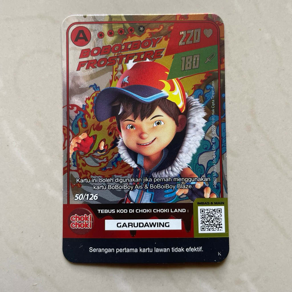 monsta galaxy card boboiboy frostfire