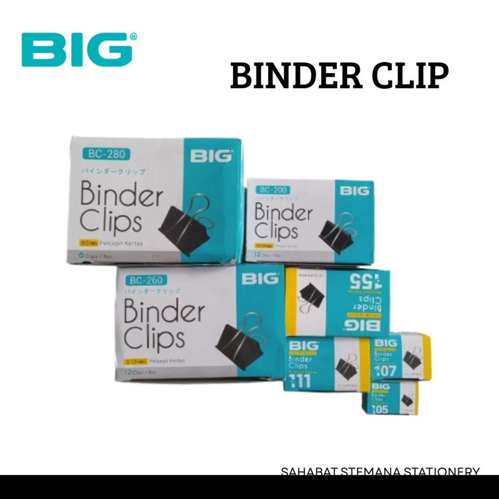 ( 1 Pack ) Binder Clip BIG NO.105 / 107 / 111 / 155 / 200 / 260 / 280 Penjepit Kertas Klip Besi Pape