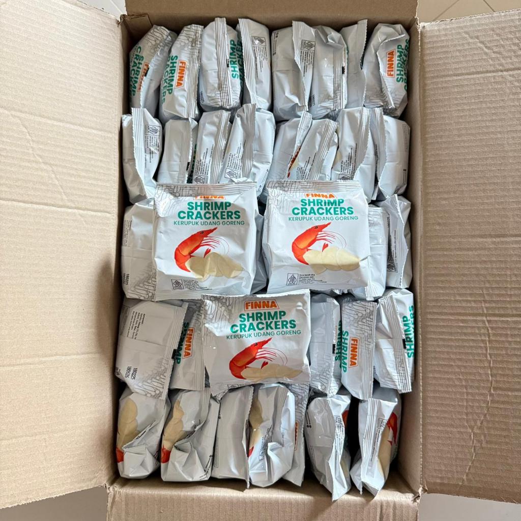 FINNA Kerupuk Udang & Bawang Goreng Matang 10 gr 1 Dus 120 Pcs | Kerupuk Finna Udang | Kerupuk Finna