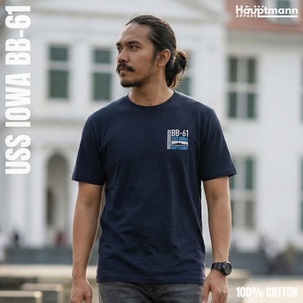 Hauptmann Kaos / T-Shirt - USS Iowa BB-61 - Battleship US Navy - WWII - Cotton - Unisex
