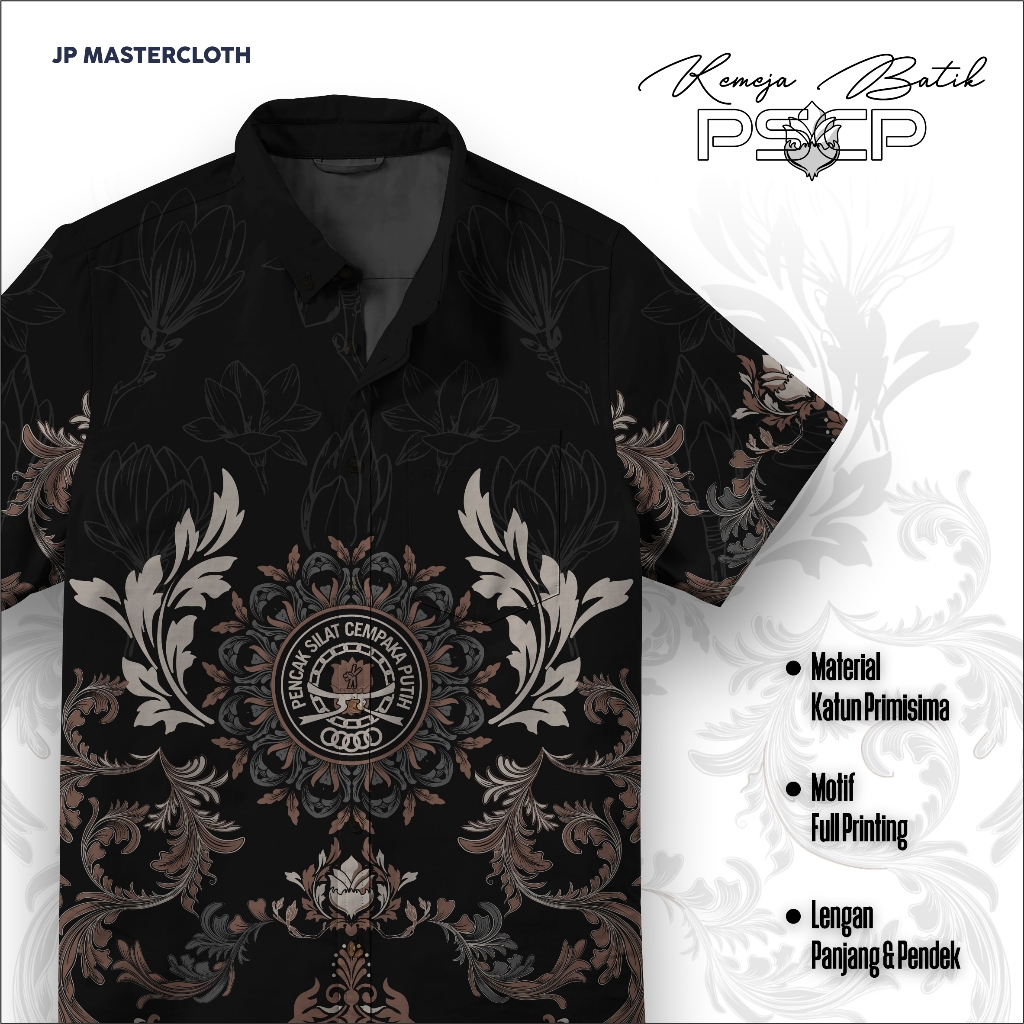 Kemeja PSCP Cempaka Putih Full Printing Bahan Primisima