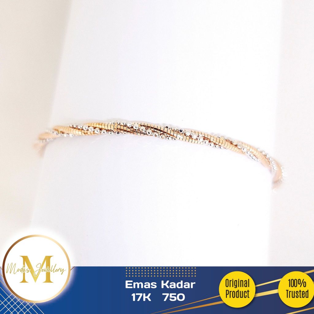 MODIS JEWELLERY - Gelang Choker Biji Lada Lilit Kombinasi - Emas 17k  750