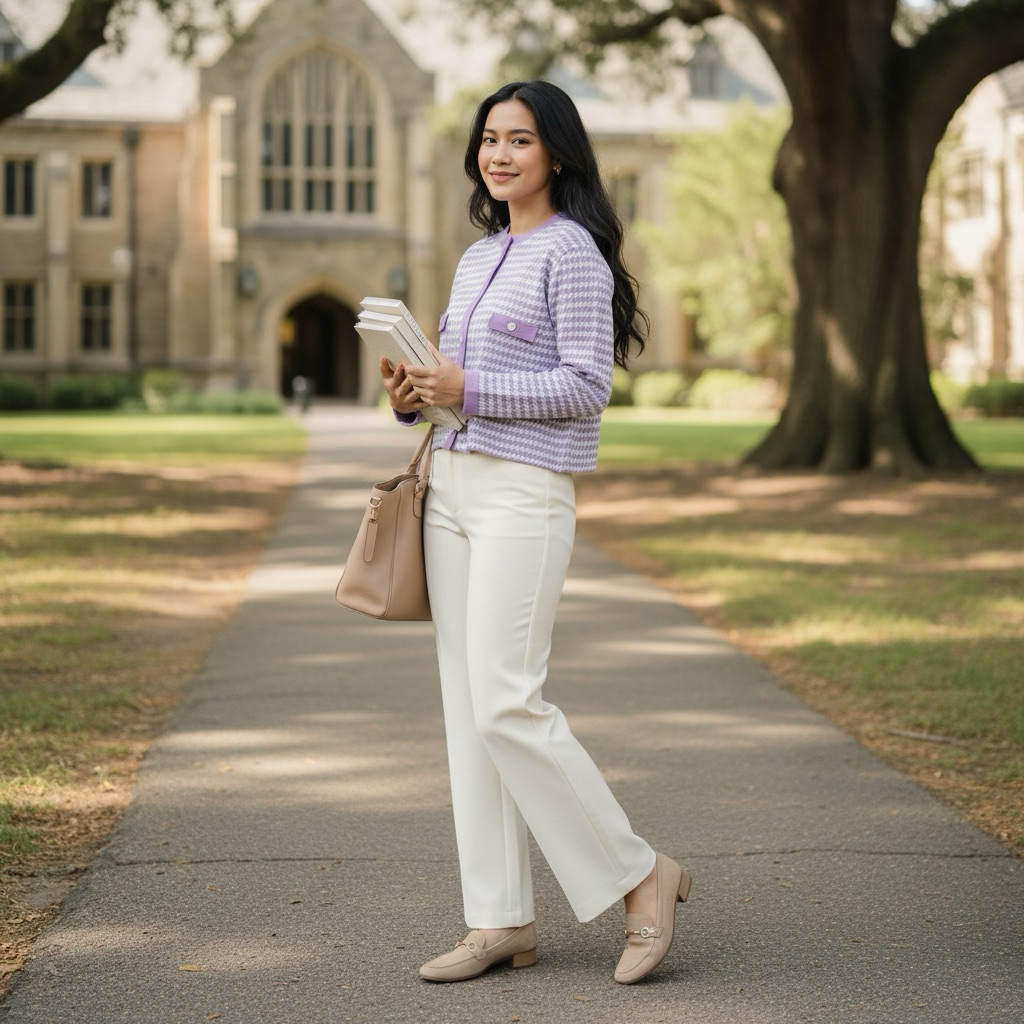 Mela Outer Sweater Wanita / Knitwear Cardi Houndstooth Crop / Outer Knit Crop