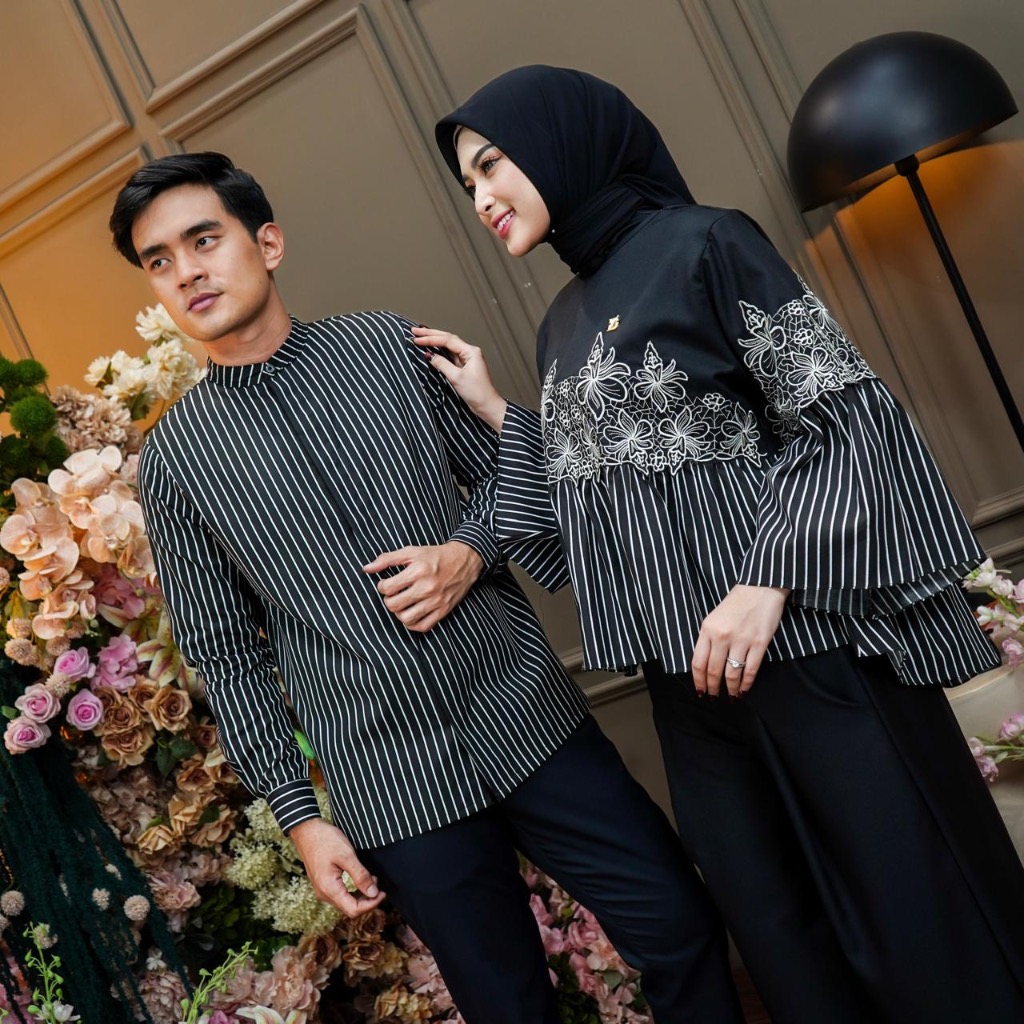 Dumma.id - Couple Set Delina Set Kulot Couple Catton Madina Mix Catton Salur Aksen Bordir Setelan Me
