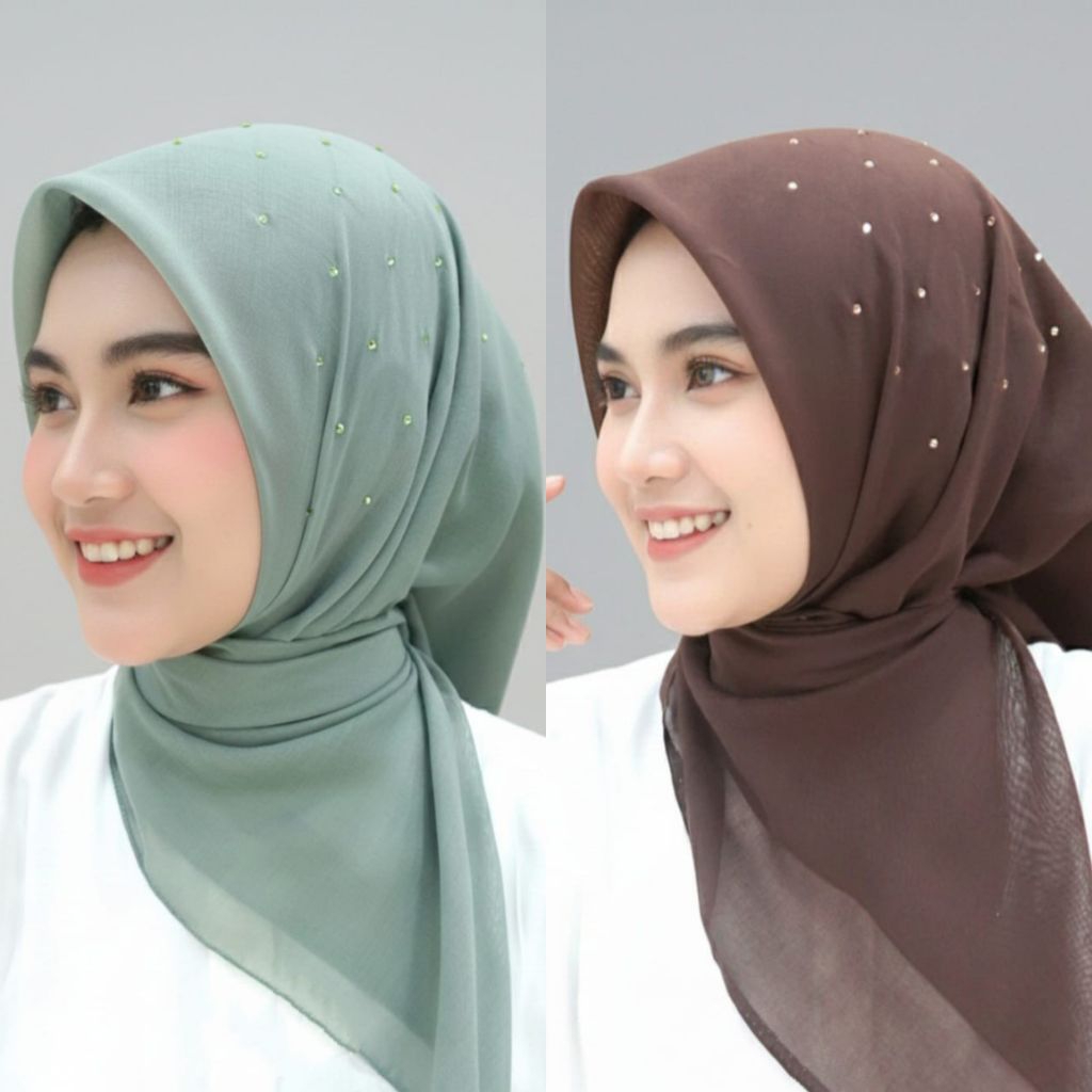 Hijab Segi Empat Paris Tasel Swaroski || Jilbab Paris Tasel Premium