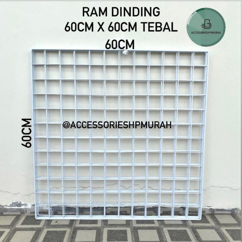 RAM DINDING 60CM X 60CM TEBAL / ram dinding rak display acc