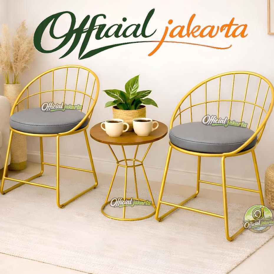 MEJA KURSI KERANG / KURSI SHELL / MEJA TAMU / MEJA TERAS KAYU MINIMALIS MODERN