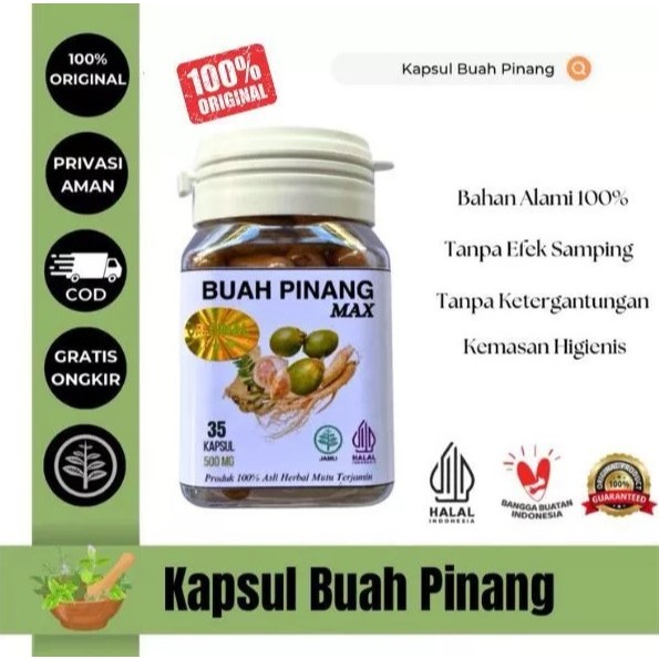 Kapsul Buah Pinang Muda MAX Isi 35 Original Herbal - FLORA