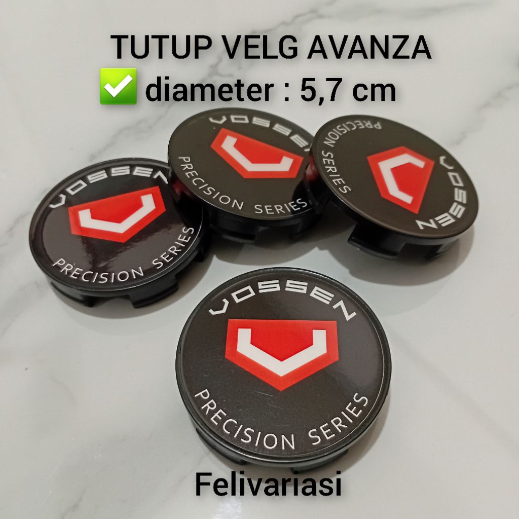 dop roda tutup velg variasi mobil avanza 2005-2015 model hitam vossen merah,diameter 5,7 cm harga sa