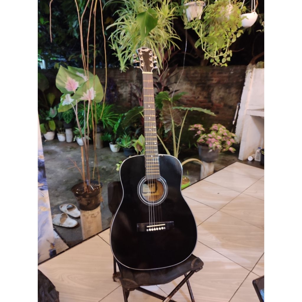 Gitar Akustik Yamaha APX 500 costum  - Tanam Besi, Fret Baja, Senar Castle