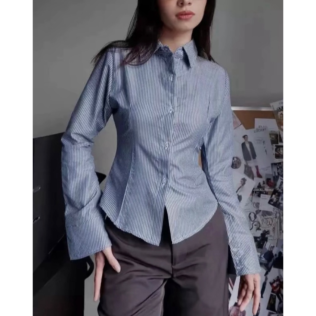 kemeja slim fit wanita