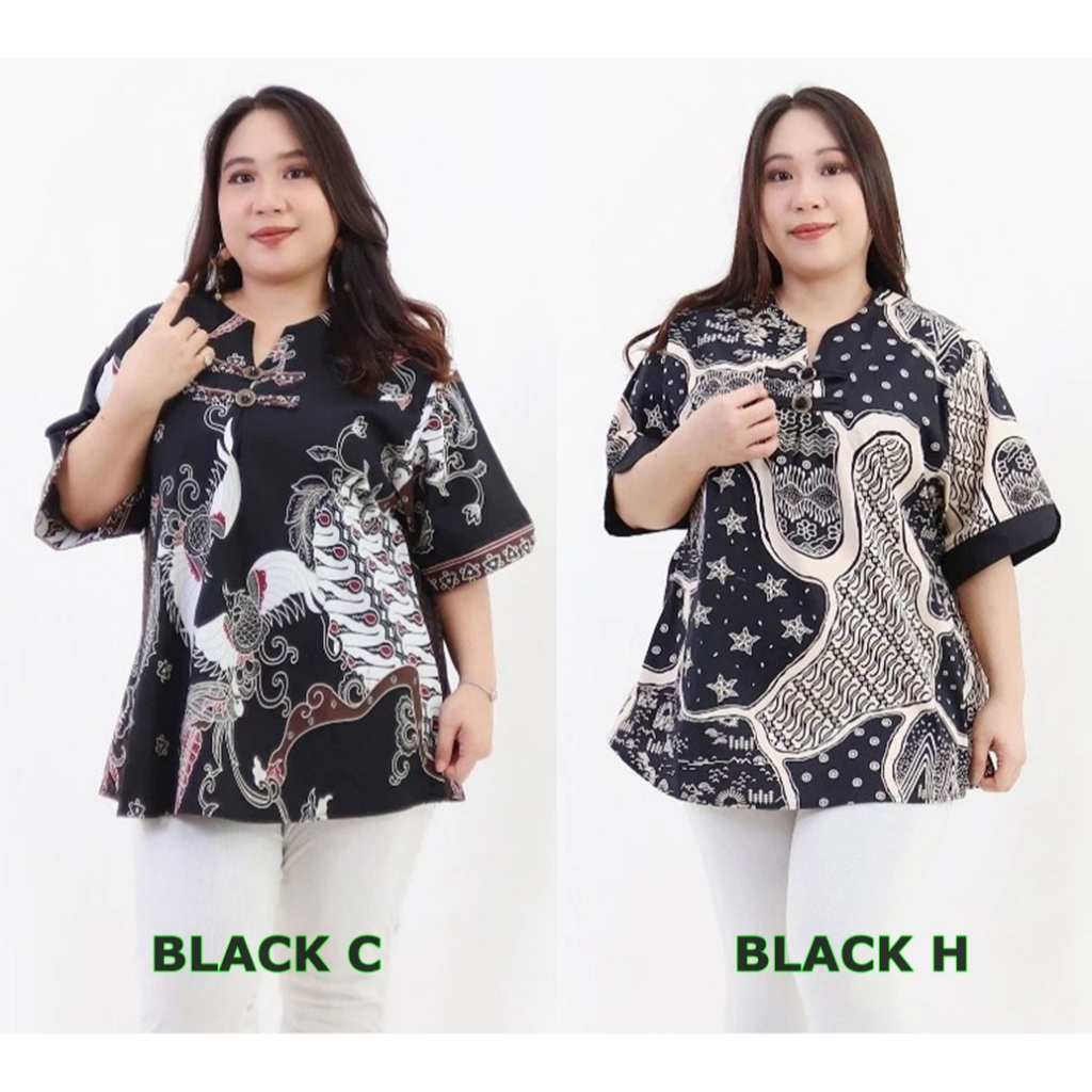 ATASAN BLOUSE BAJU BATIK WANITA IMLEK CHEONGSAM JUMBO BIG SIZE 021 C H OVERSIZE XXL XXXL LD 120cm XX