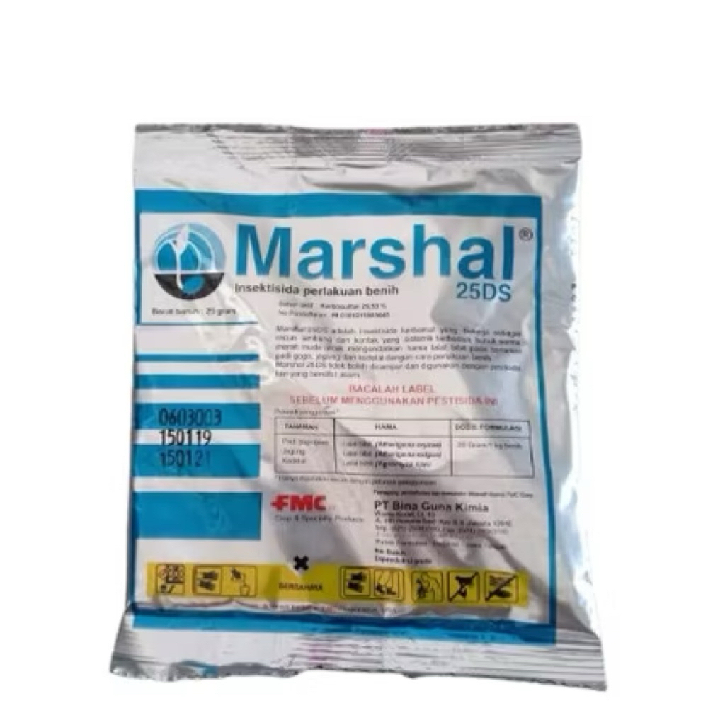 Insektisida Marshal 25 gram - Efektif untuk Perlindungan Benih, Sistemik, Bubuk Merah Muda