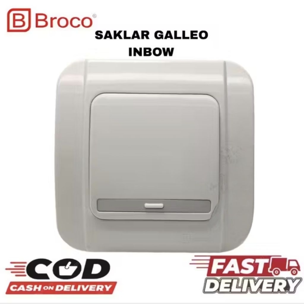 SAKLAR LAMPU BROCO - SAKLAR SINGLE BROCO - SAKLAR ENGKEL TANAM BROCO