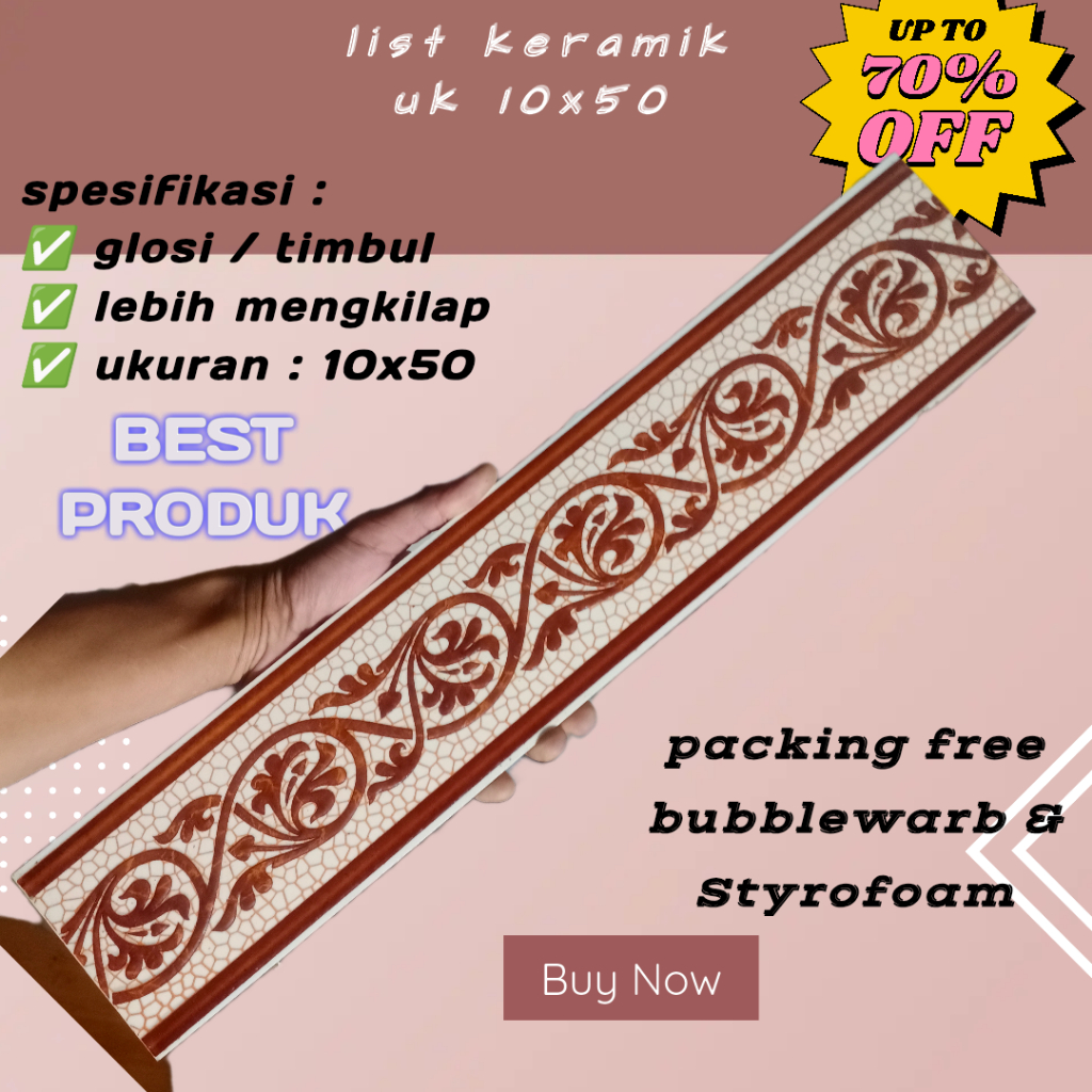 list keramik dinding timbul minimalis ukuran 10x50 mitif borneo